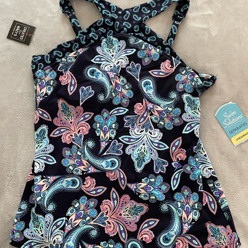 NWT Swim Solutions Swimsuit Top Size 14. TOP ONLY.